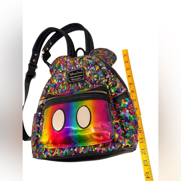 *SALE* Loungefly Disney Mickey
Mouse Celebration Rainbow
Sequin Mini Backpack main image 4